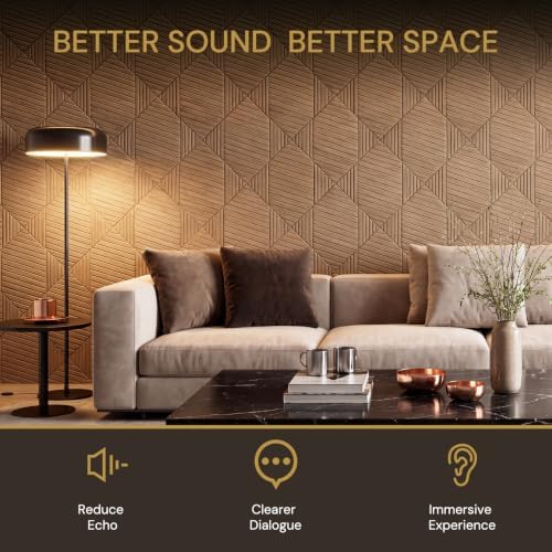 16Pack Acoustic Wall Panels, Wood Peel and Stick Wall Panels, Sound Proof Foam - Image 6