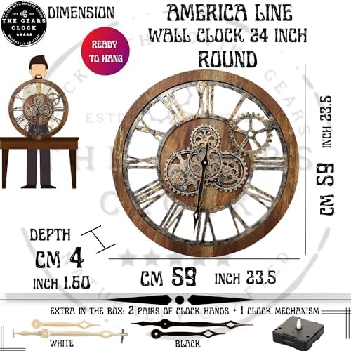 ImprovingLife The Original Real Moving Gear Wall Clock Vintage Industrial - Image 6