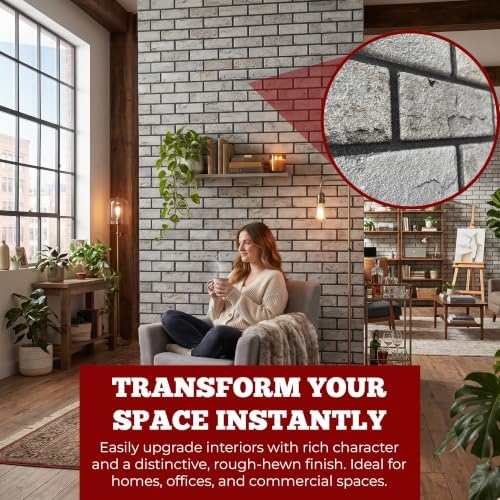 K&B Panels 3D Wall Panels, Realistic Smooth Brick Effect Styrofoam Wall - Image 2