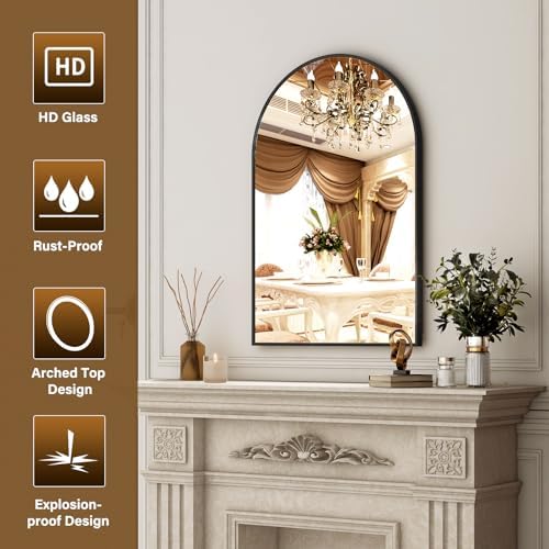 XRAMFY 26"x38" Arched Wall Mirror - Image 5
