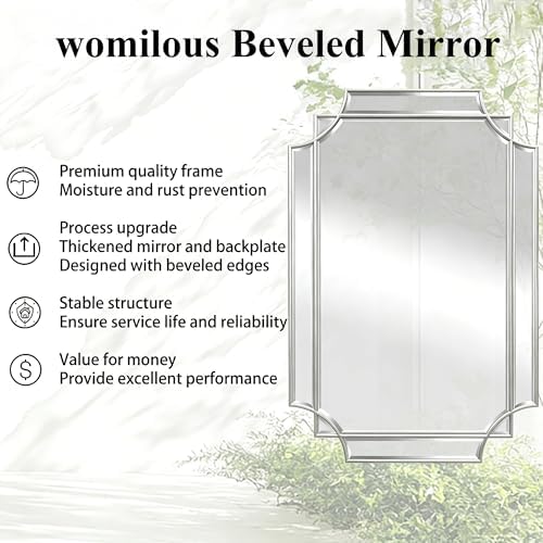 30"x20" Geometric Decorative Beveled Mirror - Image 3