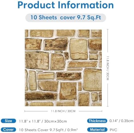 COMSTICKC 3D Faux Stone Wall Panels Peel and Stick - Image 5