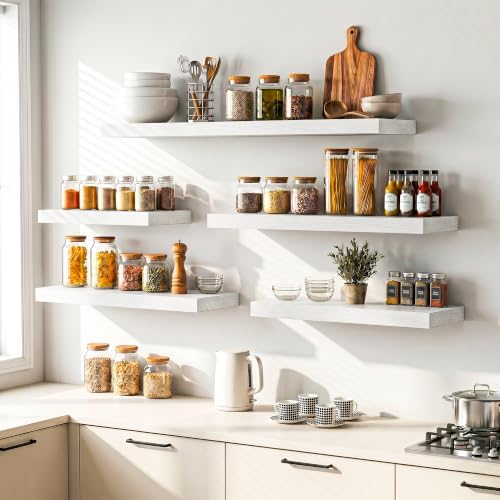 Heimlove Floating Shelves 39.4" W x 9.3" D White Set of 2 - Image 5