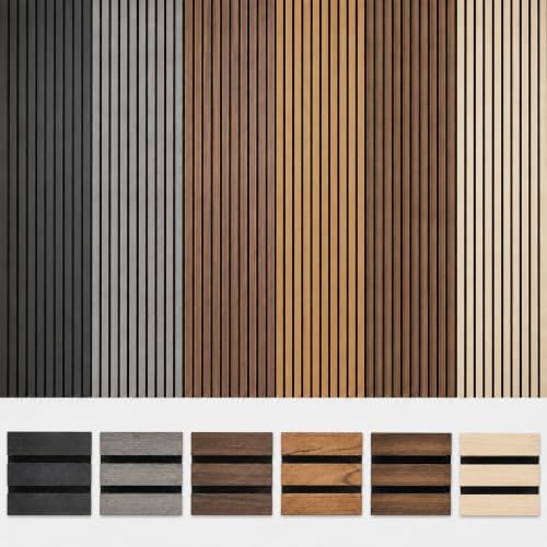 Acoustic Wood Slat Panels, Soundproof Wooden Wall Panels, 3D Fluted Panel by LARWORKS