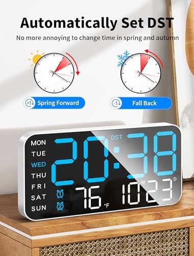 MASHI 8.4" Digital Clock, Desk Alarm Clock - Image 6