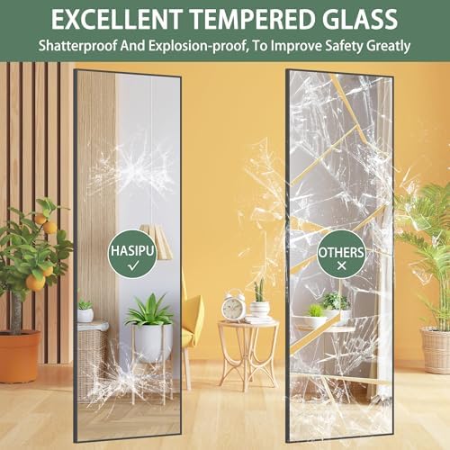 Hasipu Door Mirror Full Length, 51 x 16 Inch Full Body Wall Mirror Over The - Image 4
