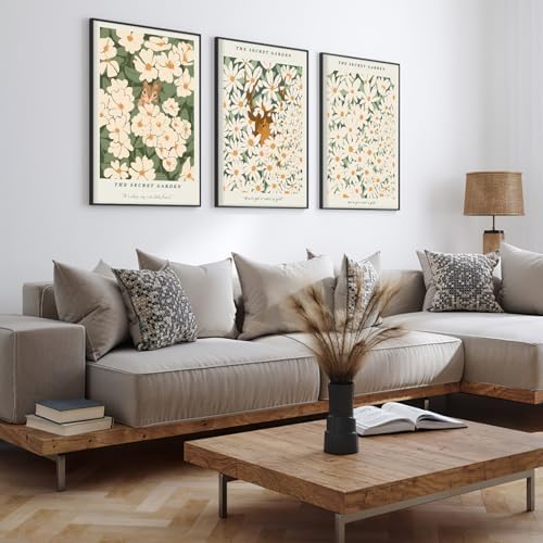 Secret Garden Wall Art Set of 3 Wildflower Poster 12x16 Inch Unframed - Image 3