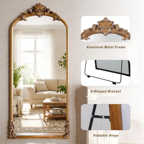 71"x32" Bronze Vintage Arched Full Length Mirror - Image 3