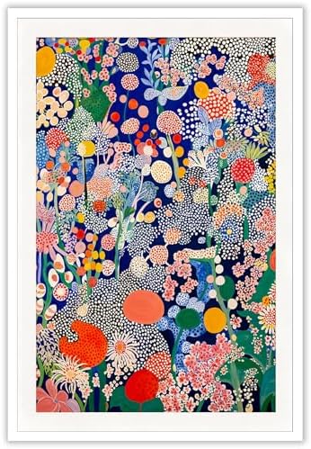 Retro Japanese Floral Poster Abstract Botanical Canvas Wall Art Colorful by Unknown