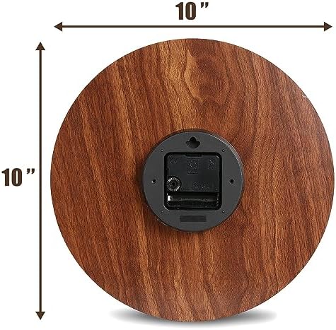 Plumeet Small Wall Clock, Rustic Country Village Walnut Clocks Decorative - Image 3