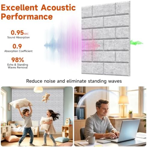 TO-TH Acoustic Panels Peel and Stick Decor Wall Panel 24 Pack - Image 3