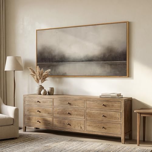 Large Framed Neutal Abstract Landscape Wall Art - Image 2