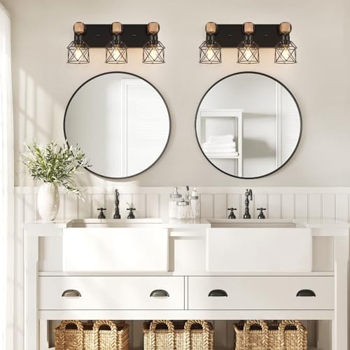 FadimiKoo 3-Light Bathroom Vanity Lights, Farmhouse Bathroom Light Fixtures - Image 5
