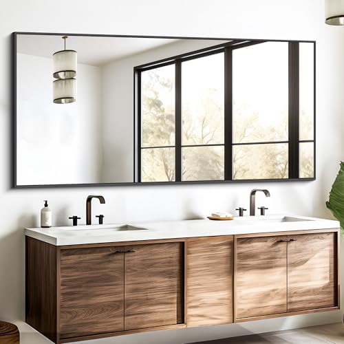 DESBING Black Bathroom Mirror for Wall, 72x30 Inch Rectangle Mirrors by DESBING