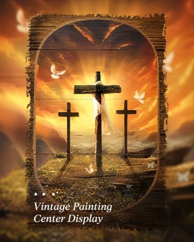 Gold Framed Wall Art, Christian God Canvas Prints, Lion and Lamb Cross Picture - Image 7