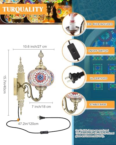 Baquler Turkish Moroccan Plug in Wall Sconce Lamp - Image 2