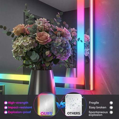 Antok LED Bathroom Mirror 40" L x 30" W, LED Mirror - Image 4