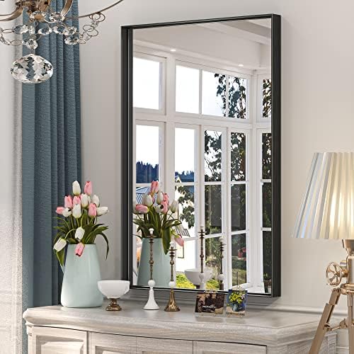 Keonjinn 24x36 Inch Black Bathroom Mirror by Keonjinn