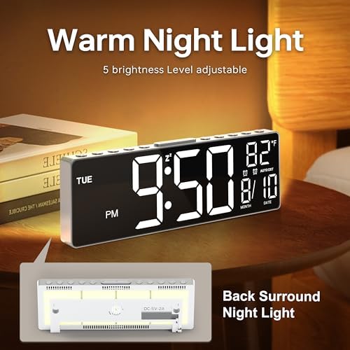 JALL 10.5'' Large Digital Alarm Clock - Image 4