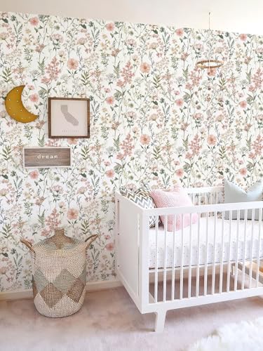 Orainege Pink Floral Peel and Stick Wallpaper Self Adhesive Wallpaper - Image 7