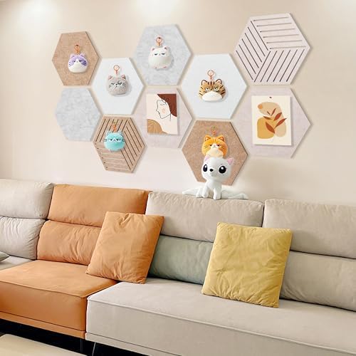 Hexagon Cork Boards for Walls Self Adhesive, 10 Pack 12 x 10 inch - Image 7