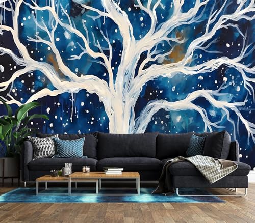XMPMBM-Graffiti Art backsplash Large Decorative Wallpaper Watercolor Tree - Image 3