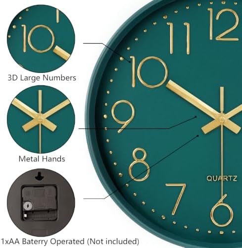 Modern Silent Wall Clock, 14 Inch Wall Clocks Battery Operated - Image 5