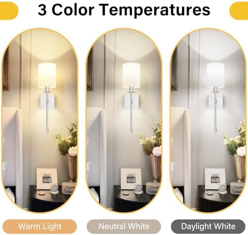 19 Inch Battery Operated Wall Sconces Set of 2 - Image 4