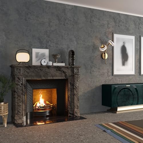 BAYYA Concrete Wallpaper Cement Contact Paper Dark Grey Blue Wallpaper by BAYYAPeelandStickWallpaper