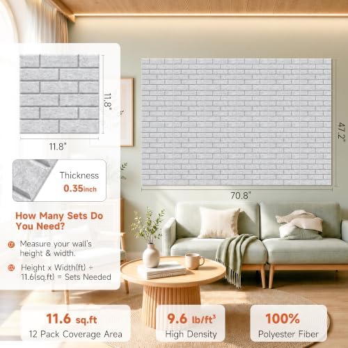 Acoustic Panels with Self Adhesive, 24 Pack Sound Absorbing Panels - Image 2