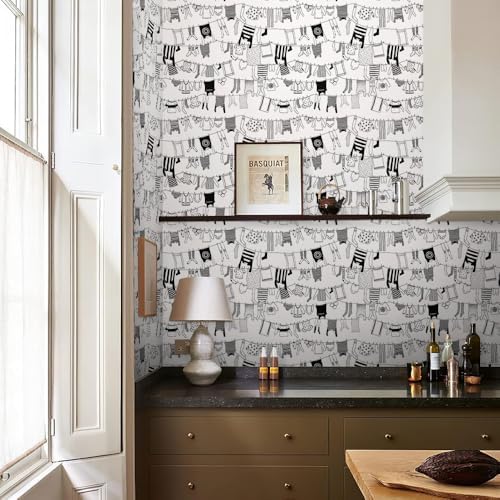 REDAMANCY Black and White Laundry Clothes Line Painting Modern Abstract Art - Image 5