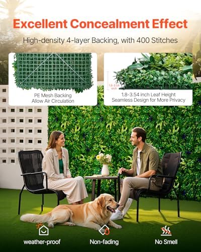 VEVOR Artificial Grass Wall Panels, 3D Combination Greenery Boxwood Panel - Image 3