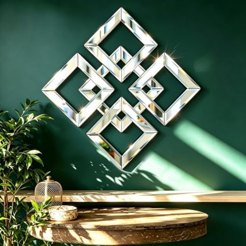 QMDECOR Square Mirrored Wall Decor Decorative Mirror 12x12 inches Modern - Image 3
