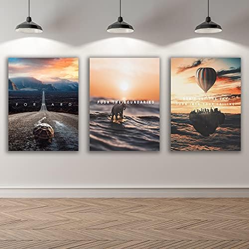 Motivational Wall Decor Poster Inspirational Wall Art 3 Pieces Canvas Wall - Image 4