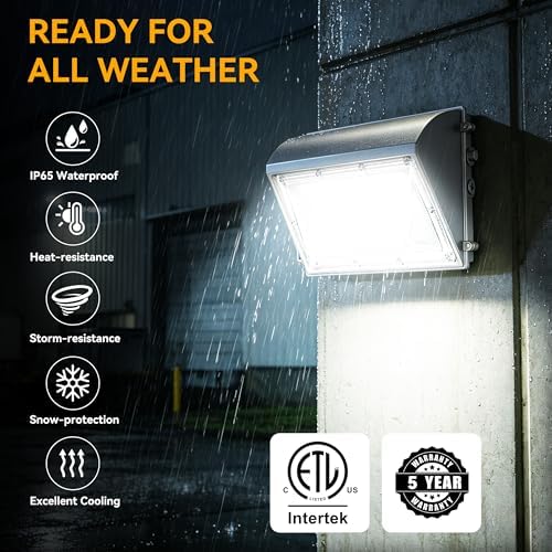 60W LED Wall Pack Light with Dusk to Dawn Photocell - Image 4