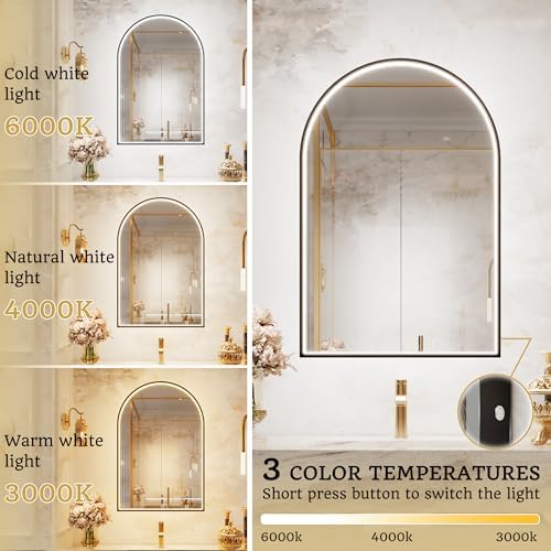 24x36 Arched LED Bathroom Mirror - Image 6
