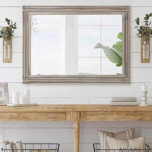 YOSHOOT Hand-Made Wooden Spliced Wall Mirror - Image 5