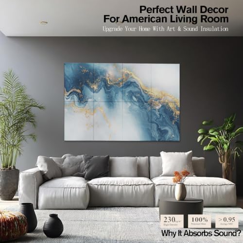 8 Pack Art Acoustic Panels: 48x32Inches Self-Adhesive Sound Absorbing Wall Art - Image 2