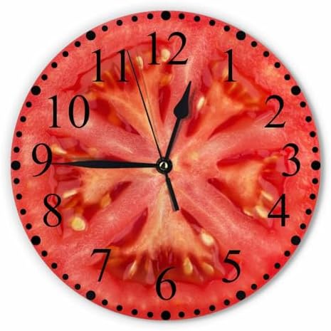 Tomato Wall Clock 10 Inch Battery Operated Tomato Slice Fresh Fruit Vegetable by Unknown