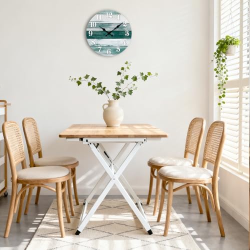 Small Wall Clock, Farmhouse Coastal Wood Clocks Battery Operated - Image 2