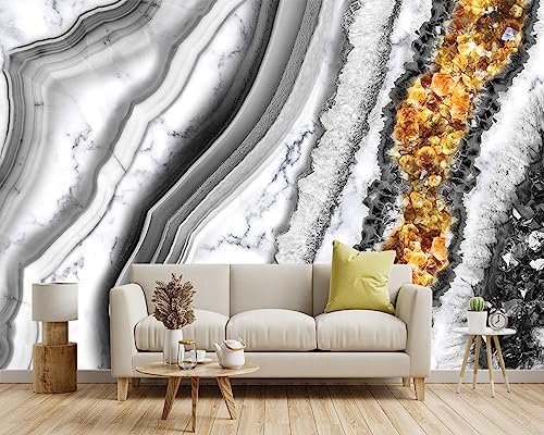 -Black and Gold Marbled Fabric Wallpaper Living Room Abstract Art Bedroom - Image 2