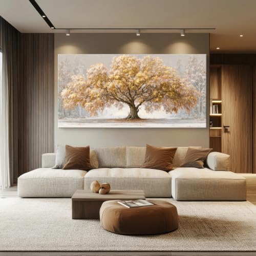 Gold Tree Of Life Wall Art Decor 35"x70" Landscape Wall Art - Image 3