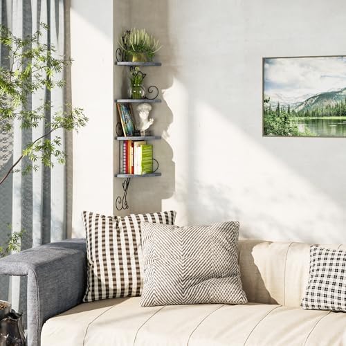Alsonerbay 4-Tier Cat Shaped Corner Floating Shelf Wall Mount - Image 2