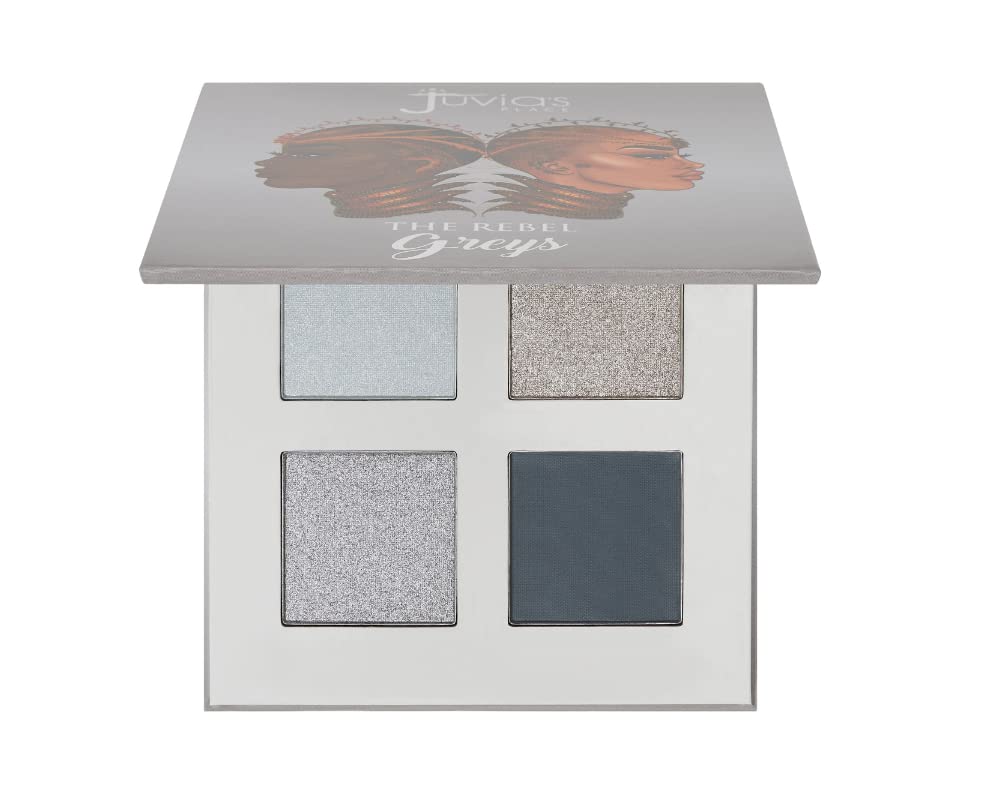 Juvia's Place Rebel Quad Grey Eyeshadow Palette - Professional Eye Makeup, Pigmented Eyeshadow Palette, Makeup Palette for Eye Color & Shine, Pressed Eyeshadow Cosmetics, Shades of 4