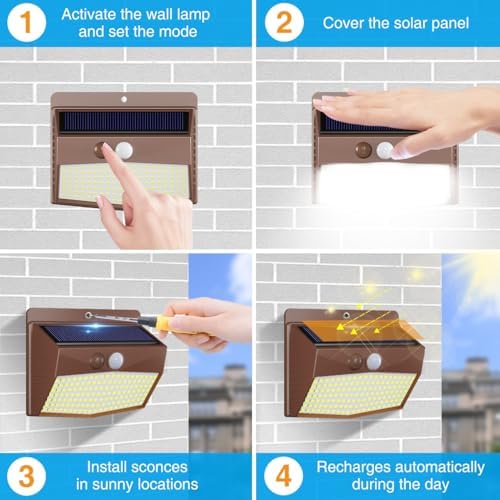 Peasur 16 Pack Solar Motion Sensor Lights Outdoor Waterproof - Image 5