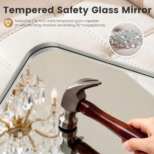 18X30Inch Brushed Nickel Bathroom Mirrors - Image 5