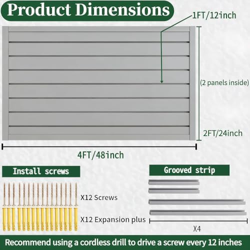Slat Wall Paneling 4x2 ft Garage Organizer Storage Systems, Heavy Duty PVC - Image 3