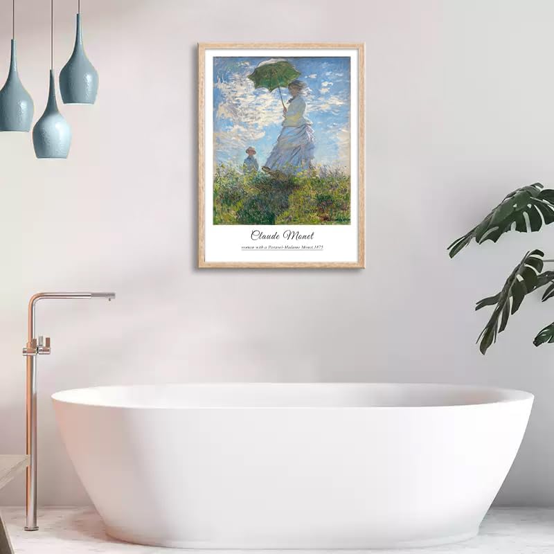 Vintage Claude Monet Canvas Wall Art, Framed Impressionism Landscape Paintings - Image 6