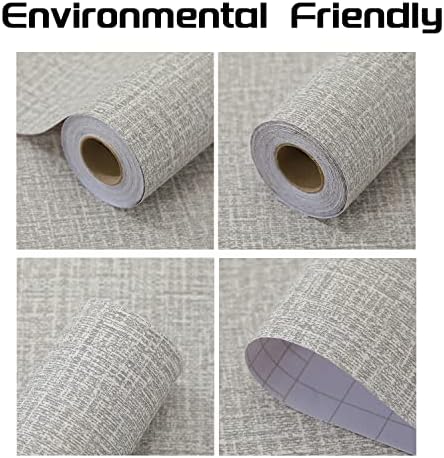 Peel and Stick Wallpaper Grey Grass Cloth Wall Paper - Image 4
