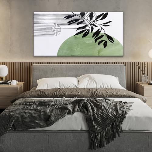TAIJXAGSG Canvas Art Wall Decor Boho Green Wall Art - Image 5